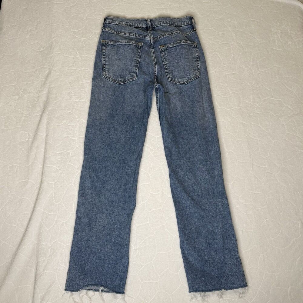 GAP '90s Loose Mid Rise Distressed Ripped Raw Hem Jeans Light Wash Women's 24 00 - Picture 6 of 15